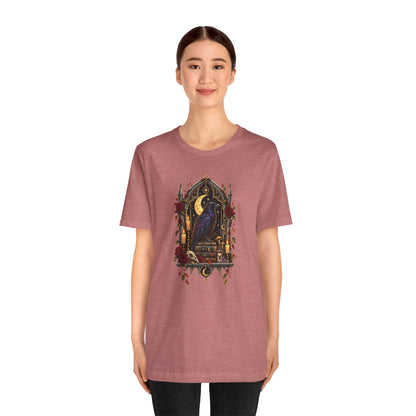 Raven’s Reliquary Tee – Gothic Moonlit Raven T-shirt