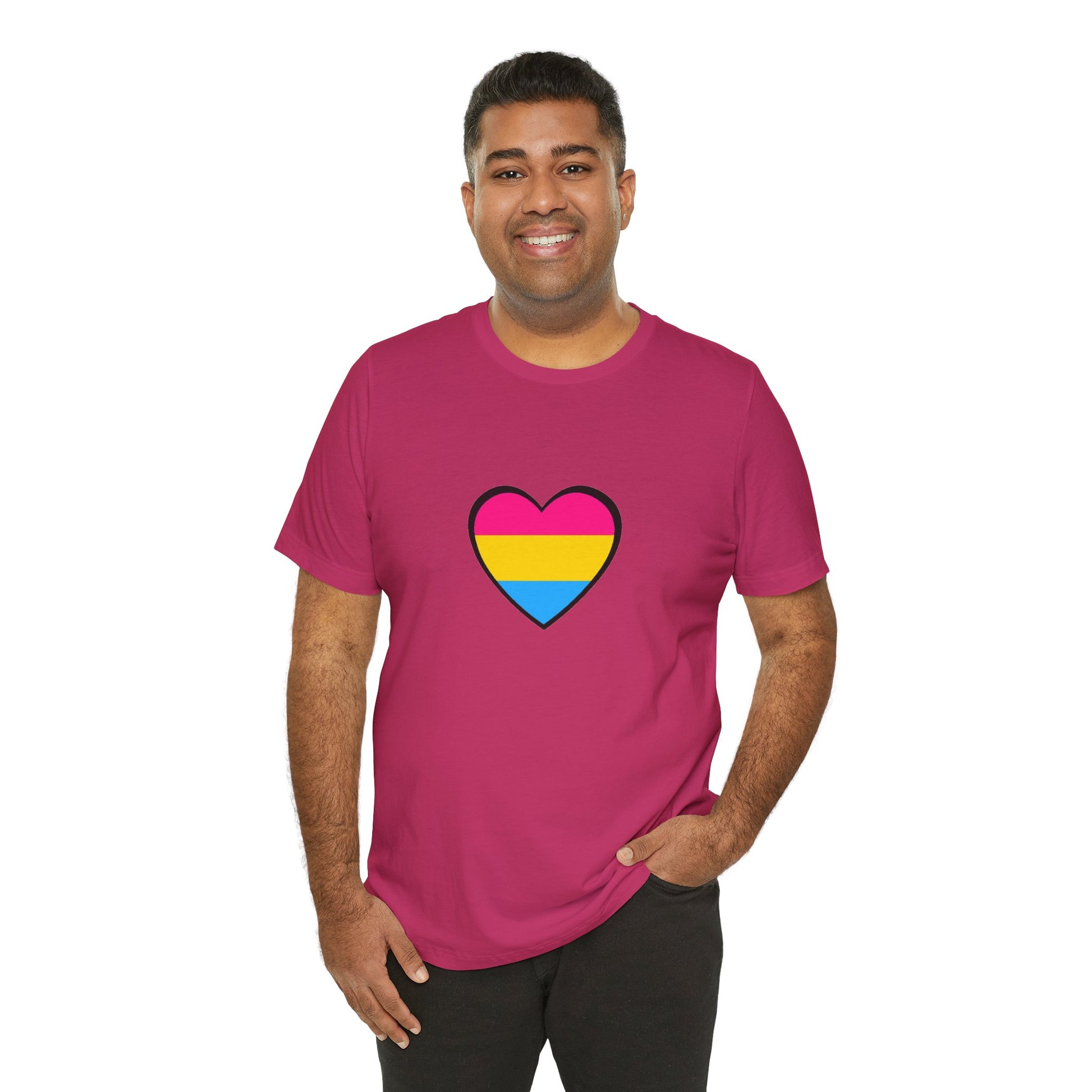 Pansexual Pride Flag Heart Tee – LGBTQ+ Pan Flag Minimalist Shirt - WhimSpin - https://whimspin.com