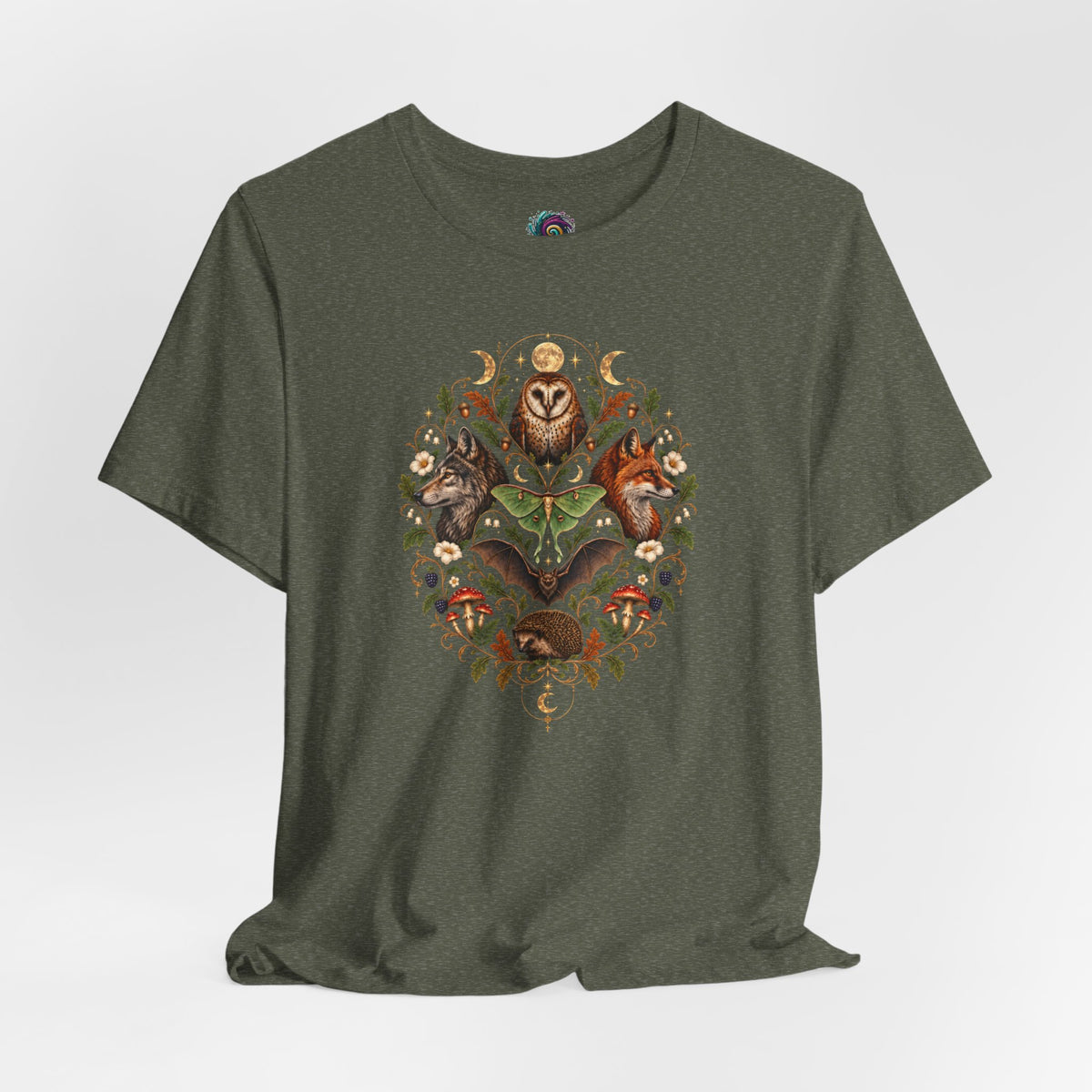 Nocturnal Woodland Animals T-Shirt – Moonlit Nature Tee
