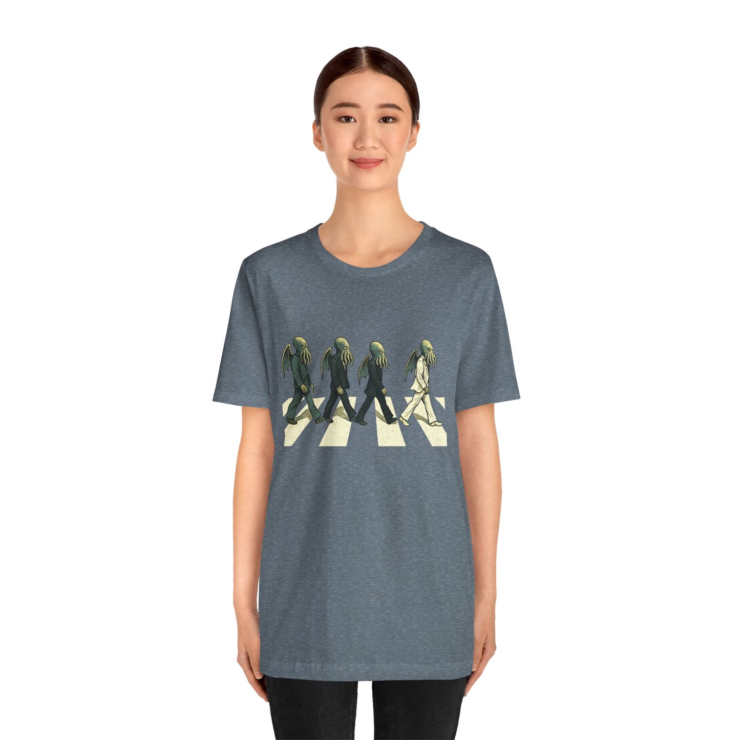 Cthulhu Crossing T-Shirt – Beatles Abbey Road Parody Tee | WhimSpin