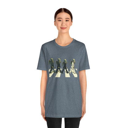 Cthulhu Crossing T-Shirt – Beatles Abbey Road Parody Tee | WhimSpin