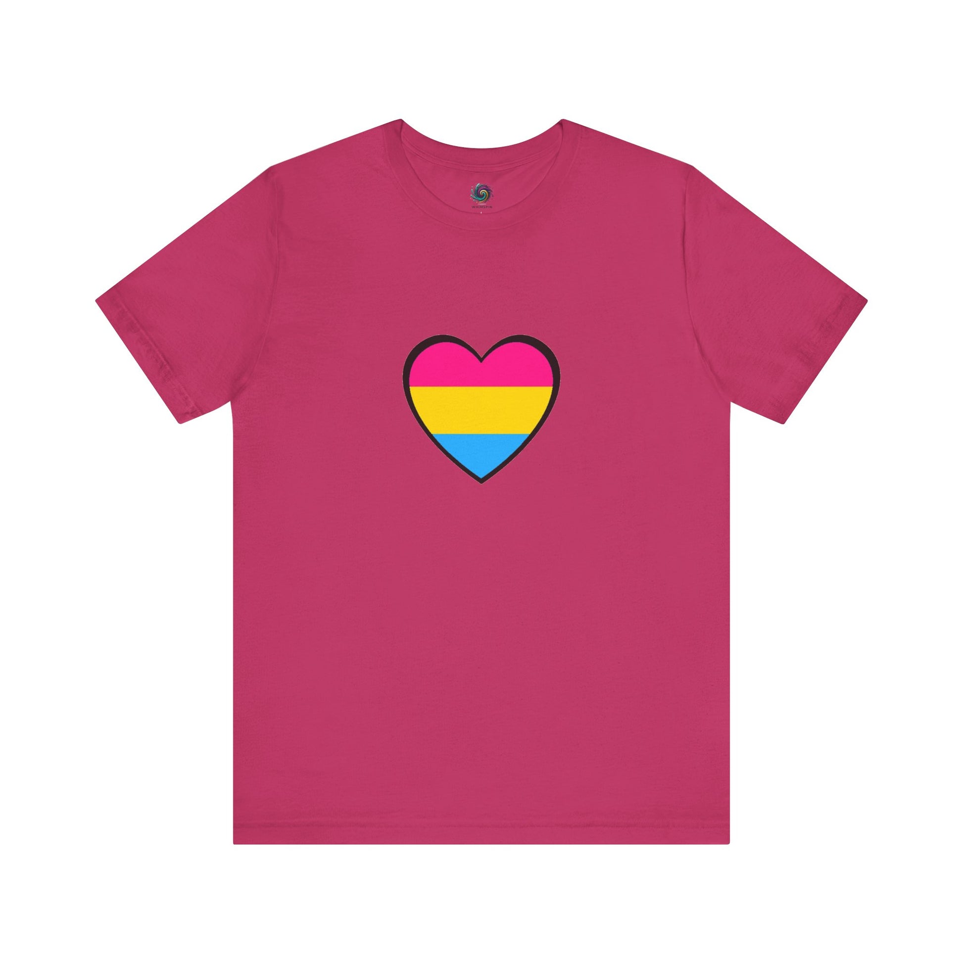 Pansexual Pride Flag Heart Tee – LGBTQ+ Pan Flag Minimalist Shirt - WhimSpin - https://whimspin.com