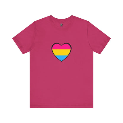 Pansexual Pride Flag Heart Tee – LGBTQ+ Pan Flag Minimalist Shirt - WhimSpin - https://whimspin.com