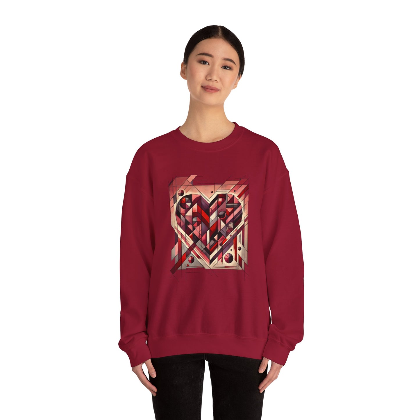 Cubist Heart Sweatshirt – Modern Art Valentine's Day Pullover