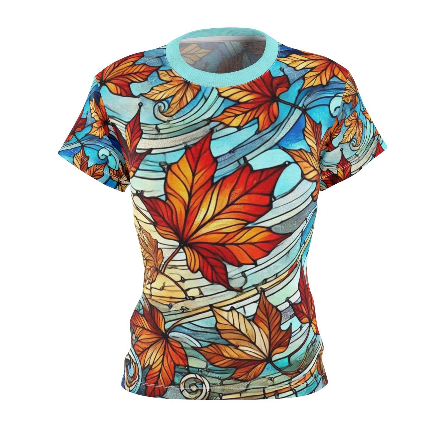 Stained Glass Maple Leaves Women’s All Over Print Shirt
