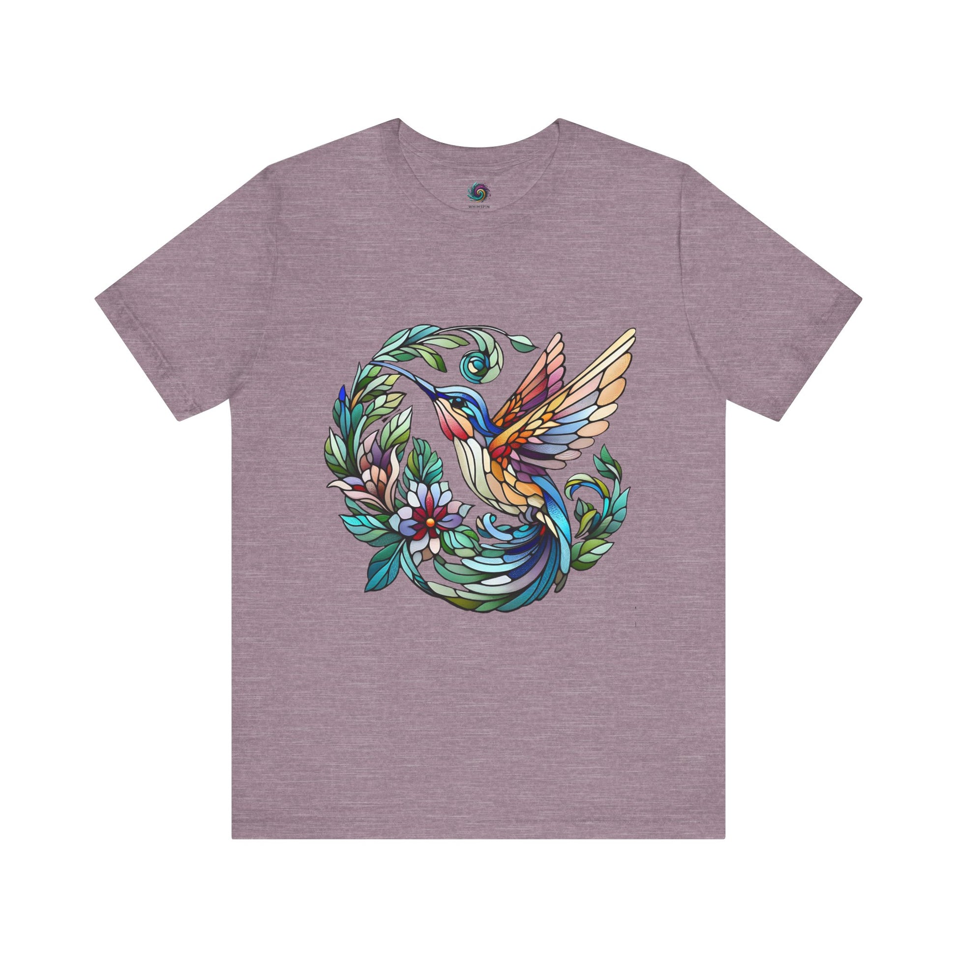 Stained Glass Hummingbird Tee – Vibrant Nature Shirt - WhimSpin - https://whimspin.com