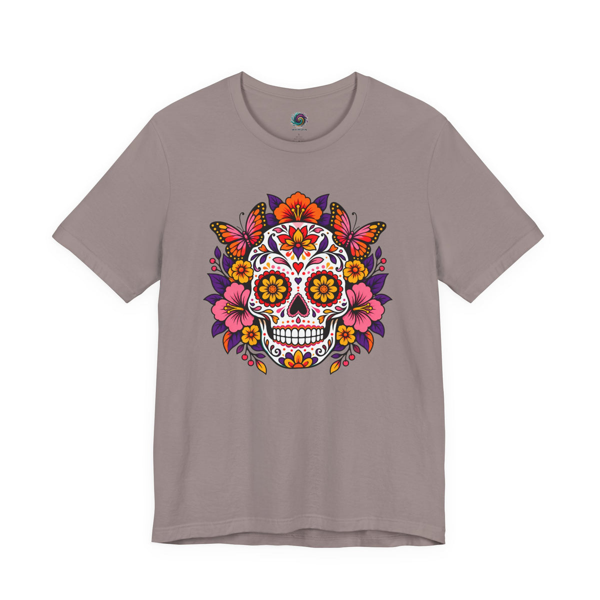 Floral Sugar Skull T-Shirt – Colorful Día de los Muertos Inspired Tee