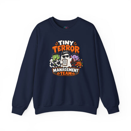 Tiny Terror Management Team Sweatshirt – Funny Halloween Parent Crewneck