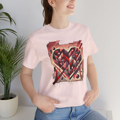 Cubist Heart T-Shirt – Modern Art Valentine's Day Graphic Tee