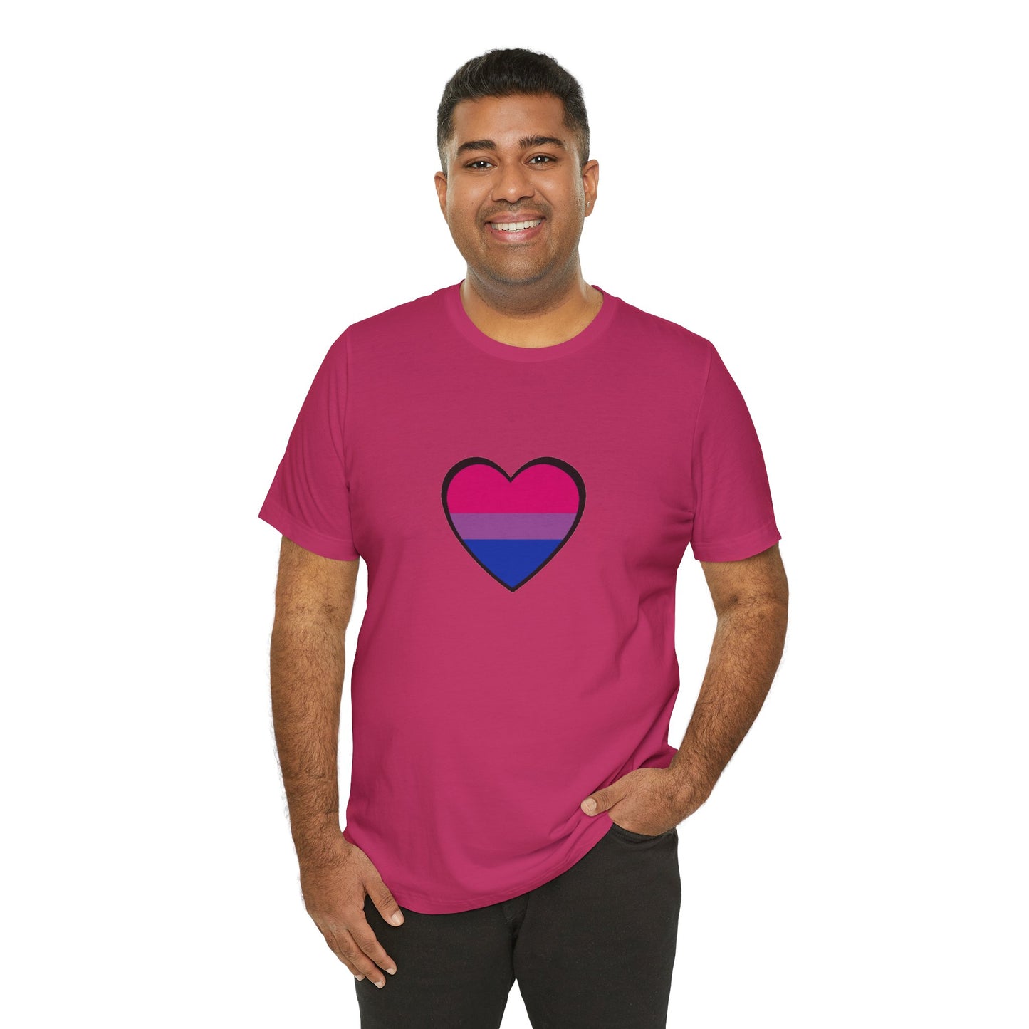 Bisexual Pride Flag T-Shirt – LGBTQ+ Heart Graphic Tee | WhimSpin