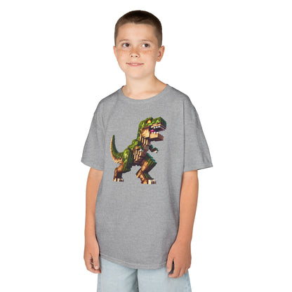 Pixel Dinosaur Kids T-Shirt – Retro Pixel T-Rex Gamer Tee