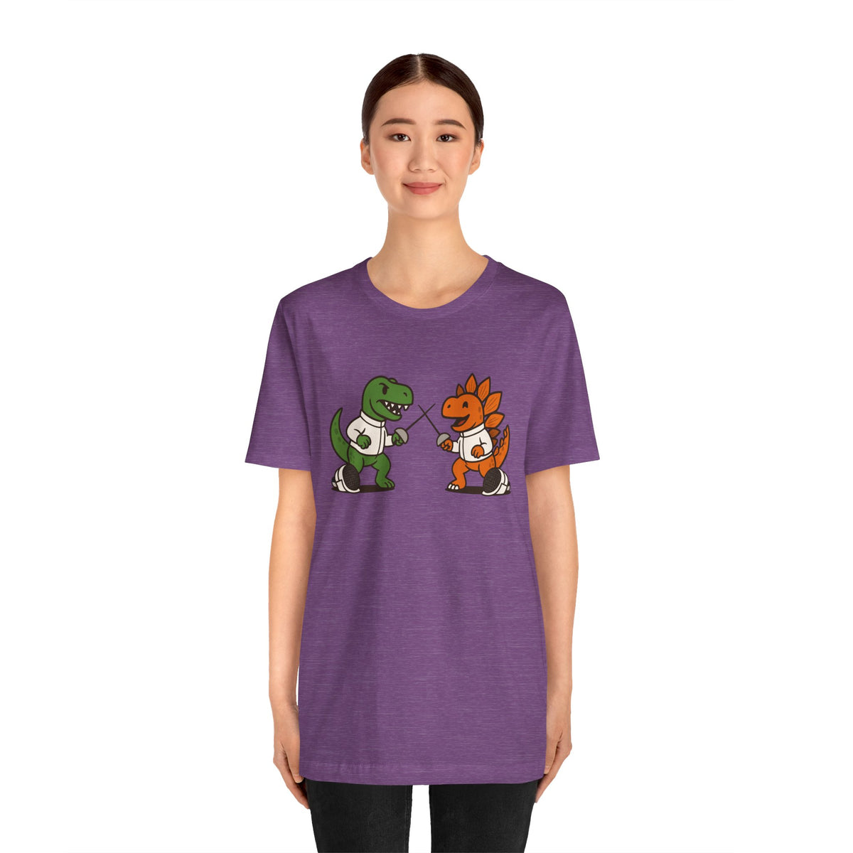 Dinosaur Fencing T-Shirt – T-Rex vs Stegosaurus Tee