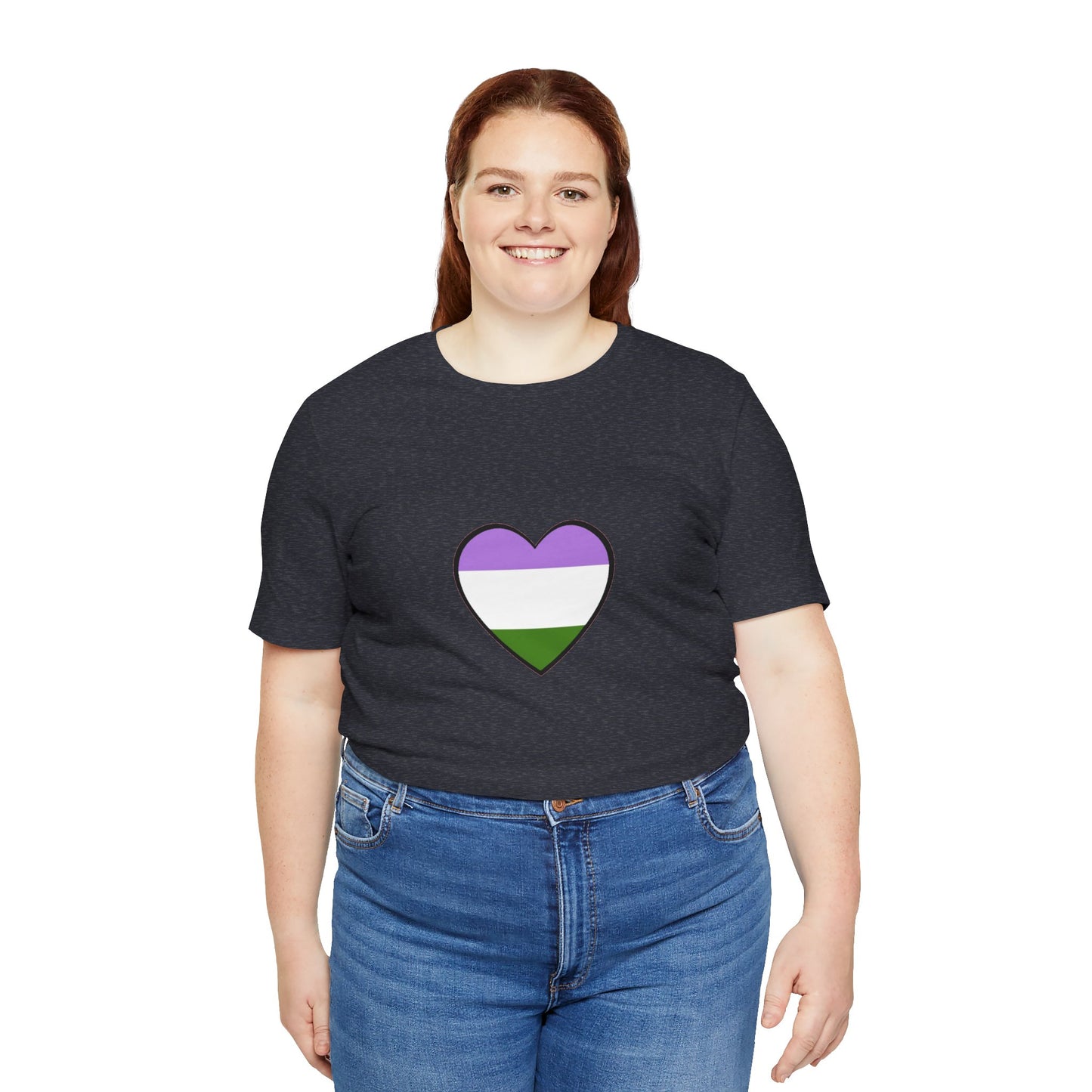 Genderqueer Flag Heart T-Shirt – Unisex LGBTQ+ Graphic Tee