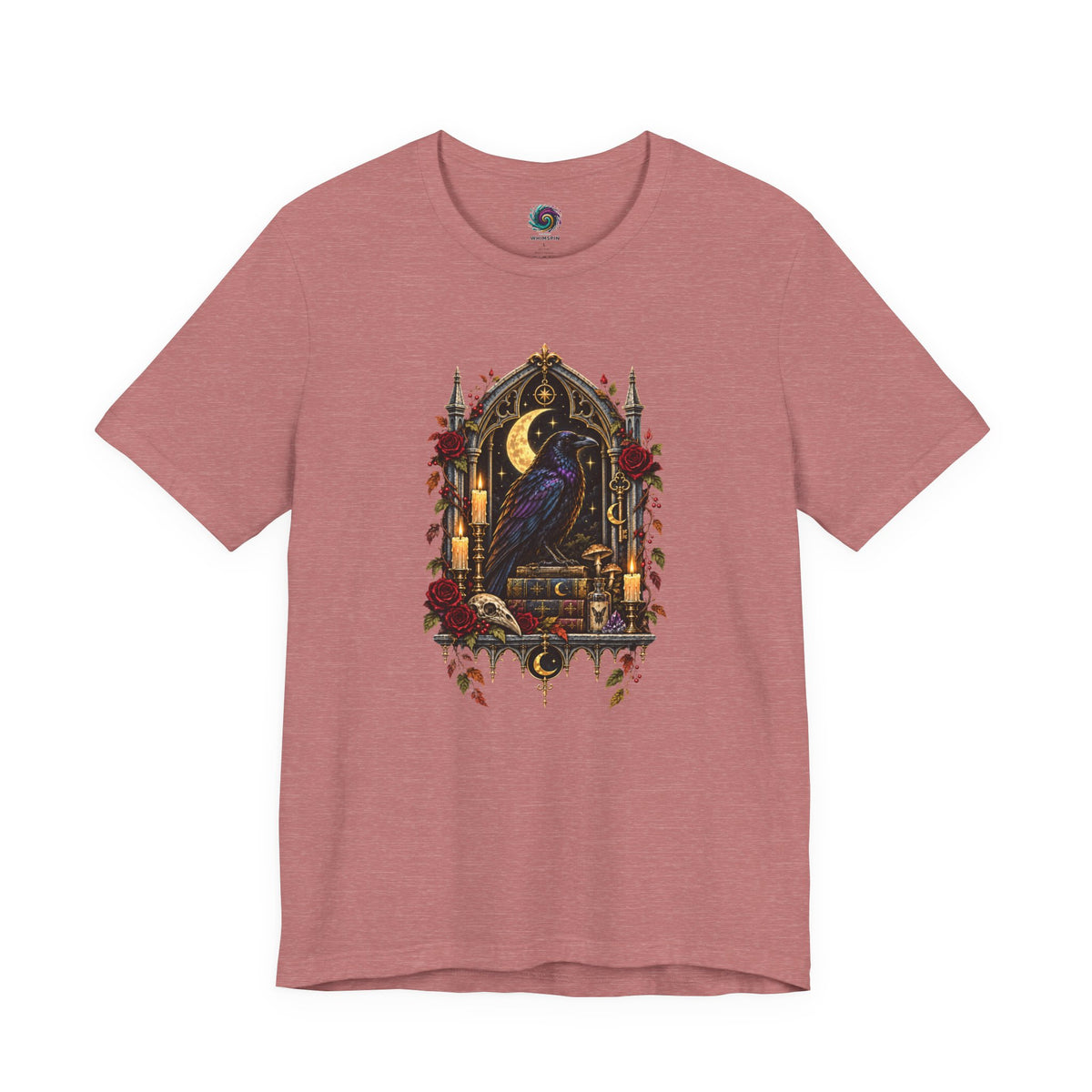 Raven’s Reliquary Tee – Gothic Moonlit Raven T-shirt