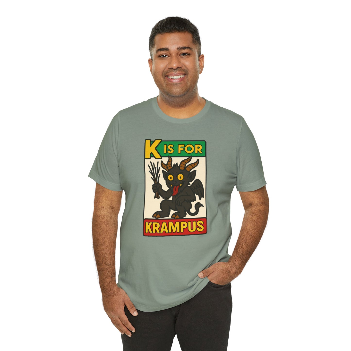 Krampus Alphabet Tee - "K is for Krampus" Holiday Graphic T-Shirt