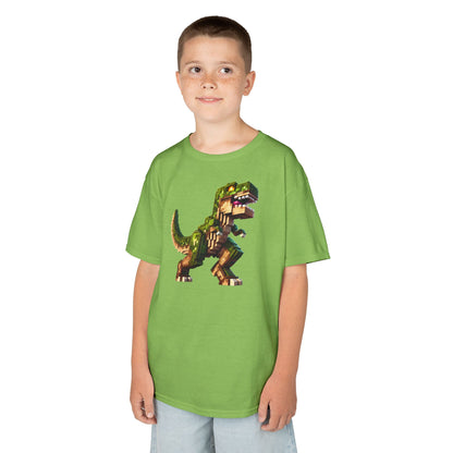 Pixel Dinosaur Kids T-Shirt – Retro Pixel T-Rex Gamer Tee