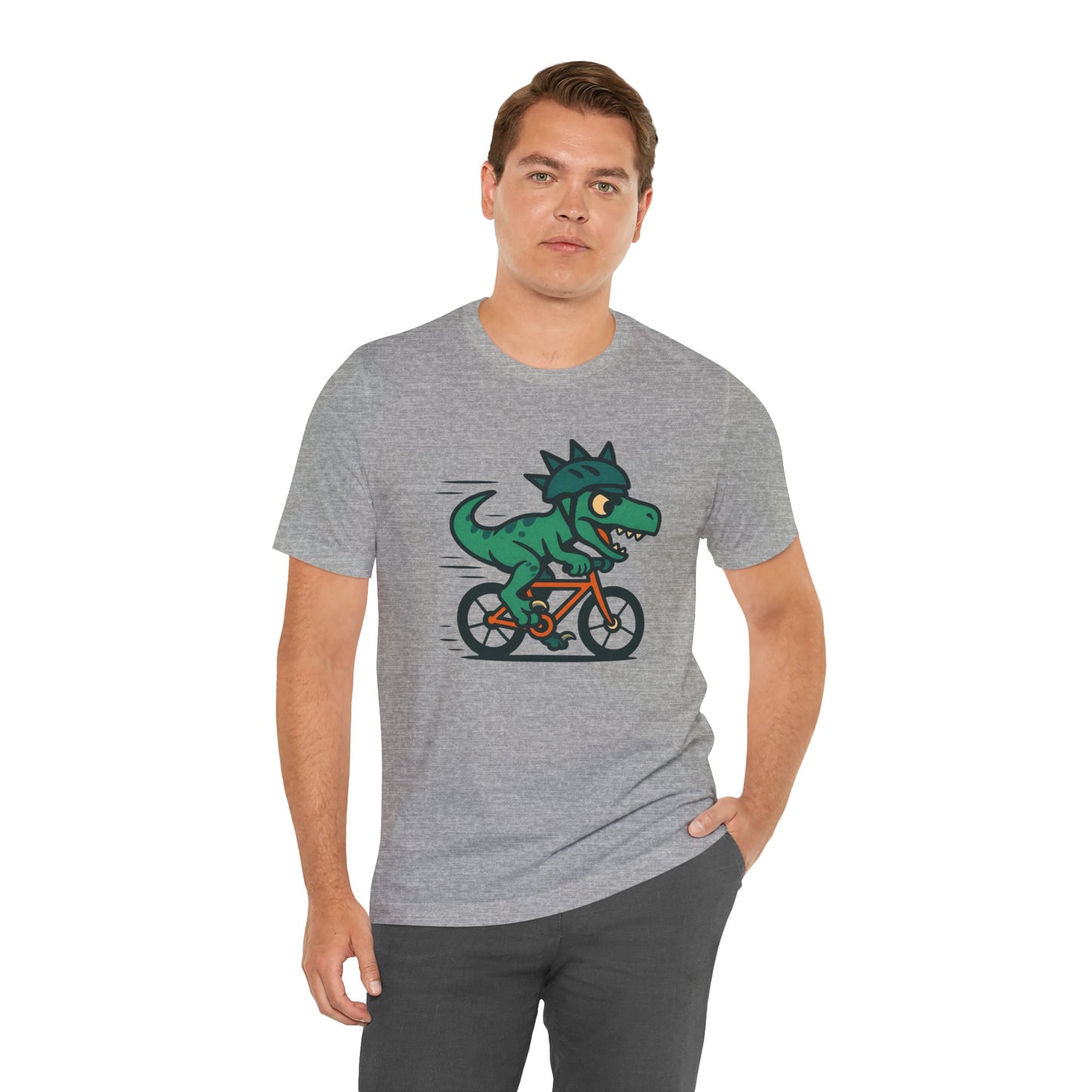Velociraptor on a Bike T-Shirt – Funny Dino Velo Tee