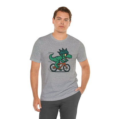Velociraptor on a Bike T-Shirt – Funny Dino Velo Tee