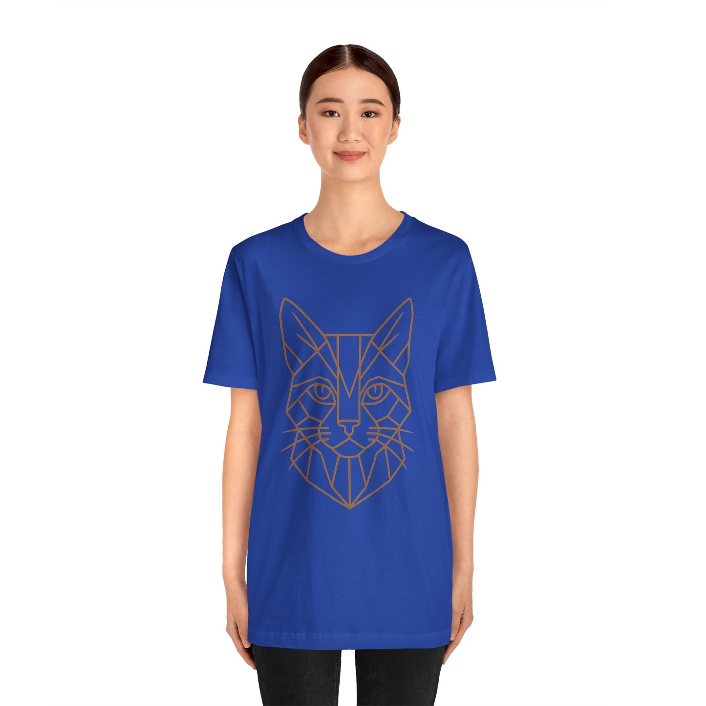 Geometric Cat T-Shirt – Minimalist Line Art Tee
