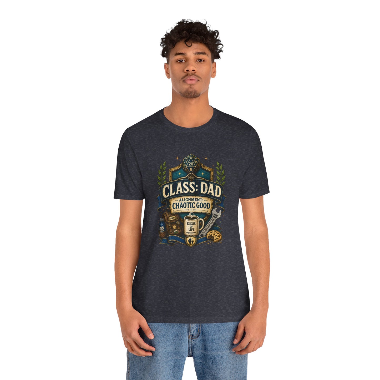 Chaotic Good Dad T-Shirt – RPG Gamer Dad Graphic Tee