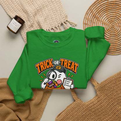 Trick-or-Treat Quality Control Sweatshirt – Funny Halloween Cozy Top