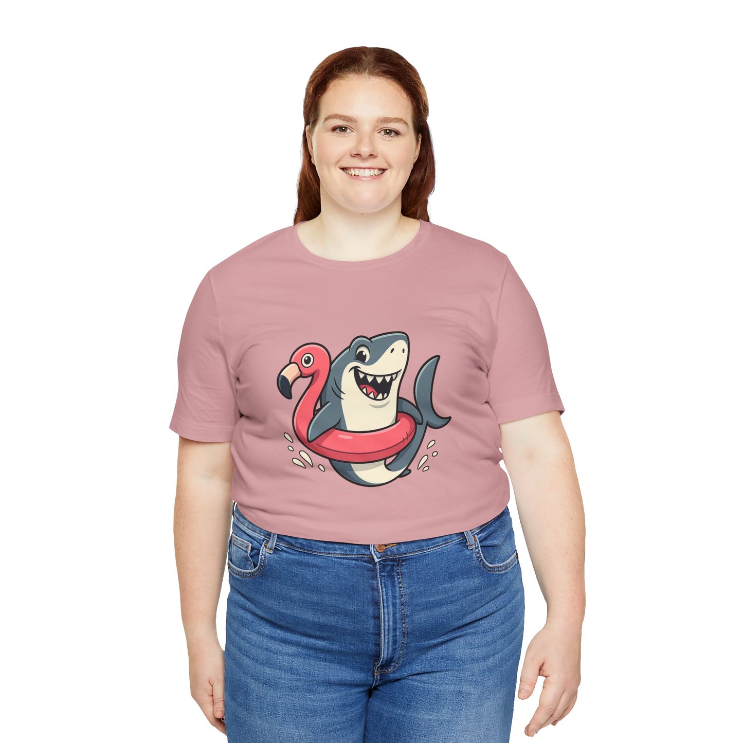 Shark & Flamingo Floatie T-Shirt – Funny Beach & Pool Day Tee