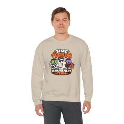 Tiny Terror Management Team Sweatshirt – Funny Halloween Parent Crewneck