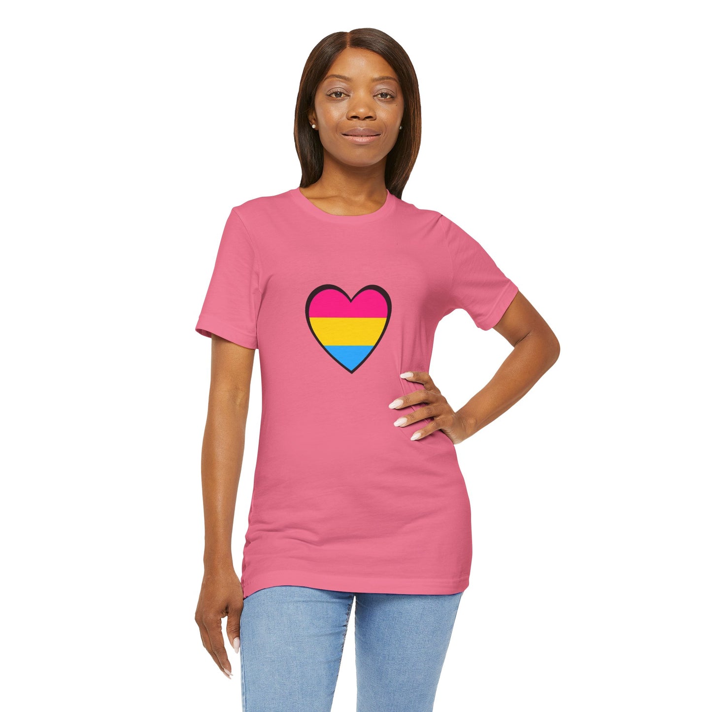 Pansexual Pride Flag Heart Tee – LGBTQ+ Pan Flag Minimalist Shirt - WhimSpin - https://whimspin.com