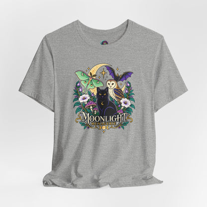 Moonlight Menagerie T-Shirt – Witchy Nocturnal Animals Tee