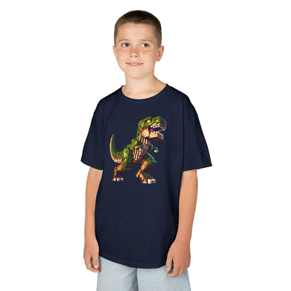 Pixel Dinosaur Kids T-Shirt – Retro Pixel T-Rex Gamer Tee