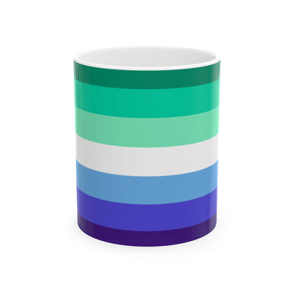 Gay Men’s Pride Flag Mug – Green and Blue LGBTQ+ Ceramic Cup