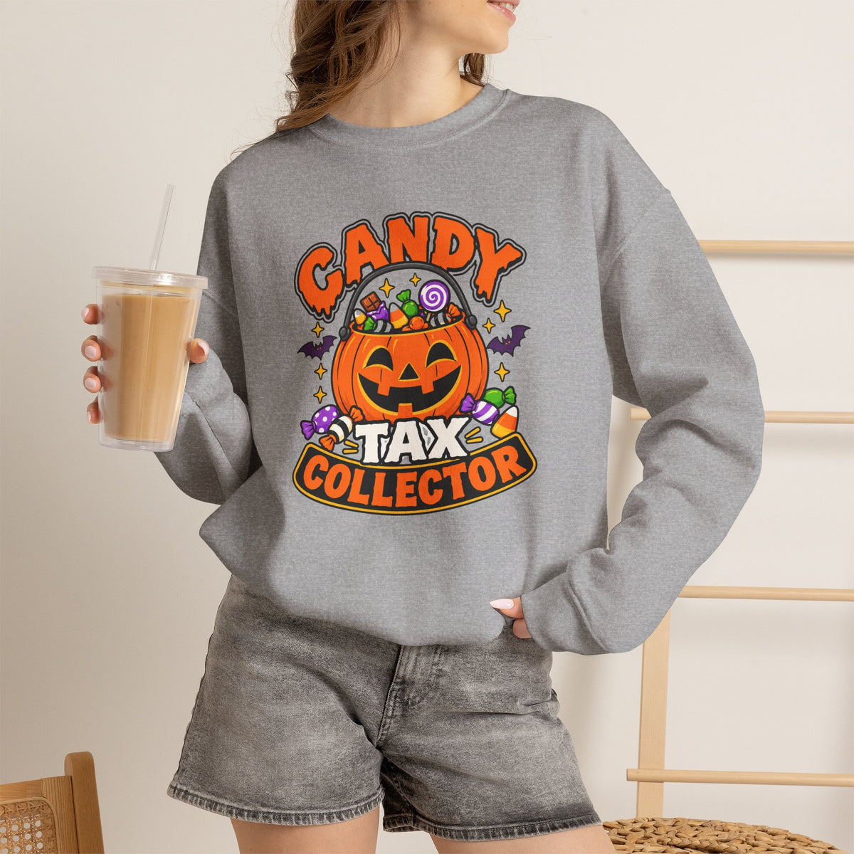 Candy Tax Collector Sweatshirt – Funny Halloween Parent Crewneck
