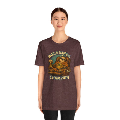 World Napping Champion T-Shirt – Funny Sloth Nap Tee