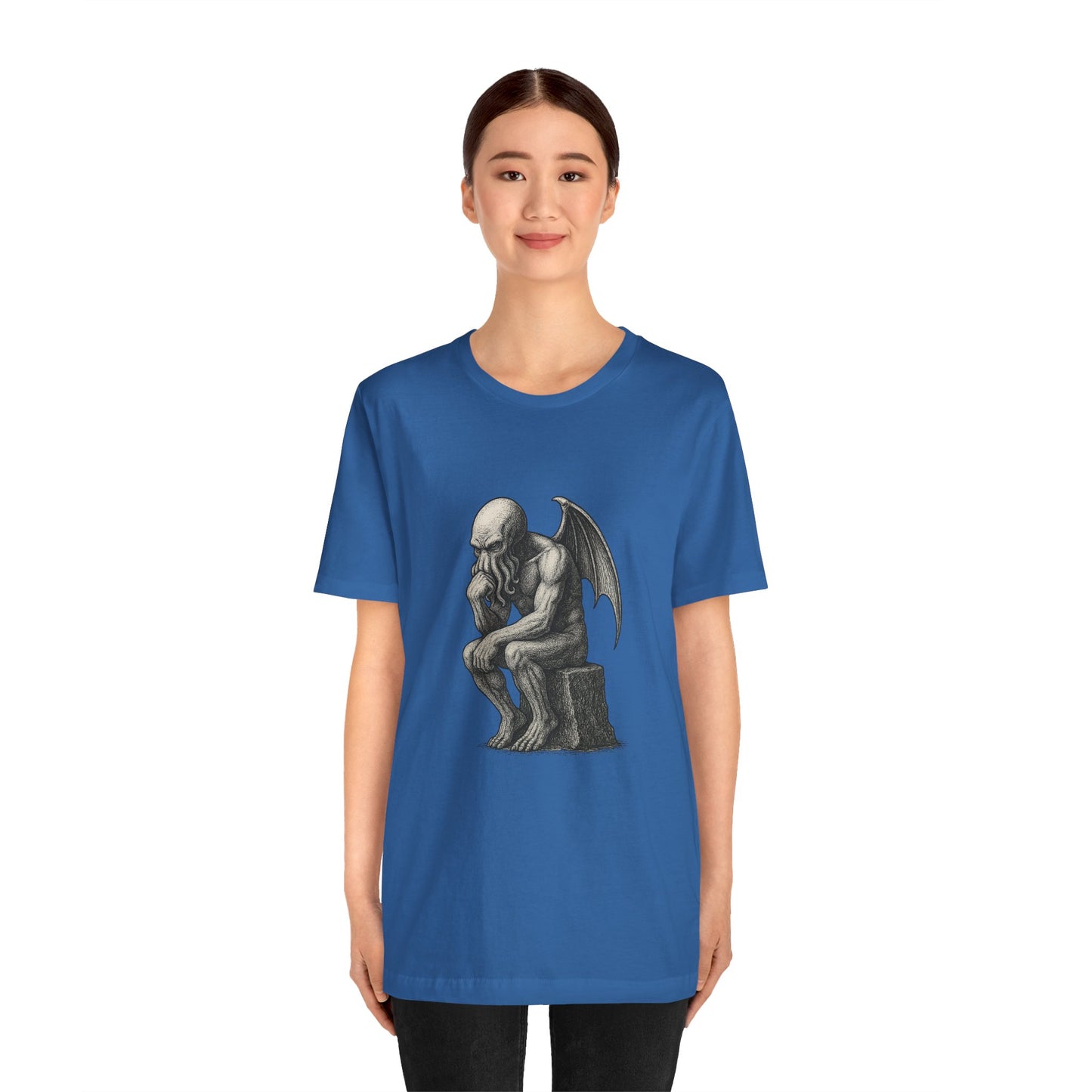 Cthulhu The Thinker Tee – Lovecraftian Parody Shirt