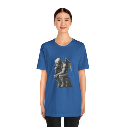Cthulhu The Thinker Tee – Lovecraftian Parody Shirt