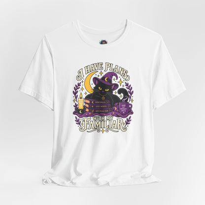 I Have Plans With My Familiar T-Shirt - Funny Witchy Introvert Cat Tee
