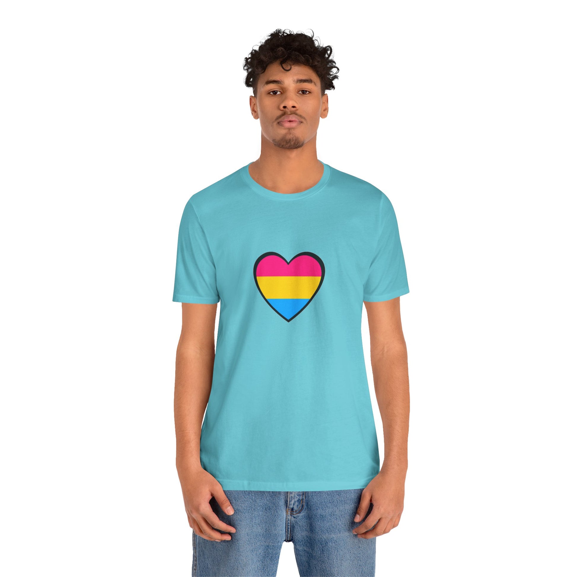 Pansexual Pride Flag Heart Tee – LGBTQ+ Pan Flag Minimalist Shirt - WhimSpin - https://whimspin.com