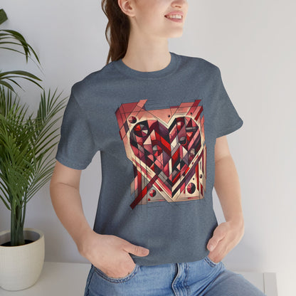 Cubist Heart T-Shirt – Modern Art Valentine's Day Graphic Tee