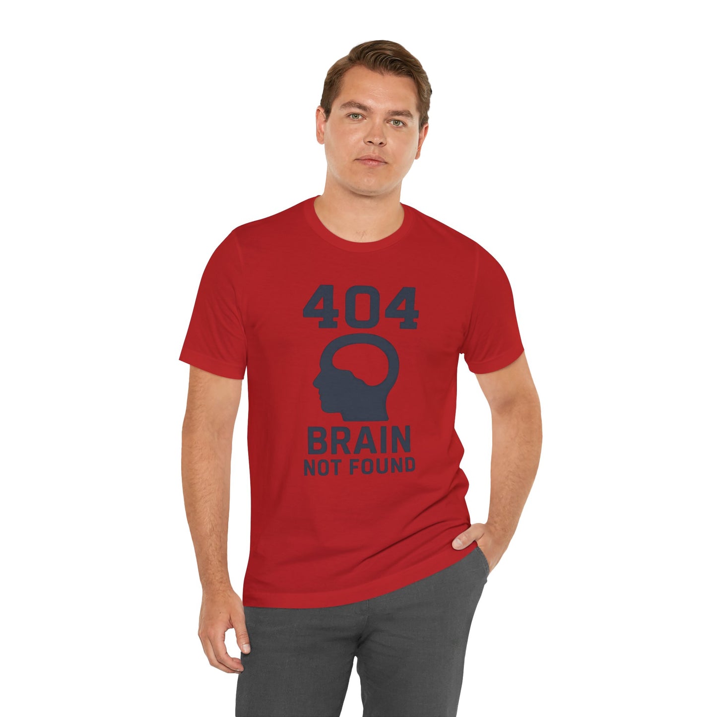 404 Brain Not Found T-Shirt – Techie Humor for Nerds & Geeks