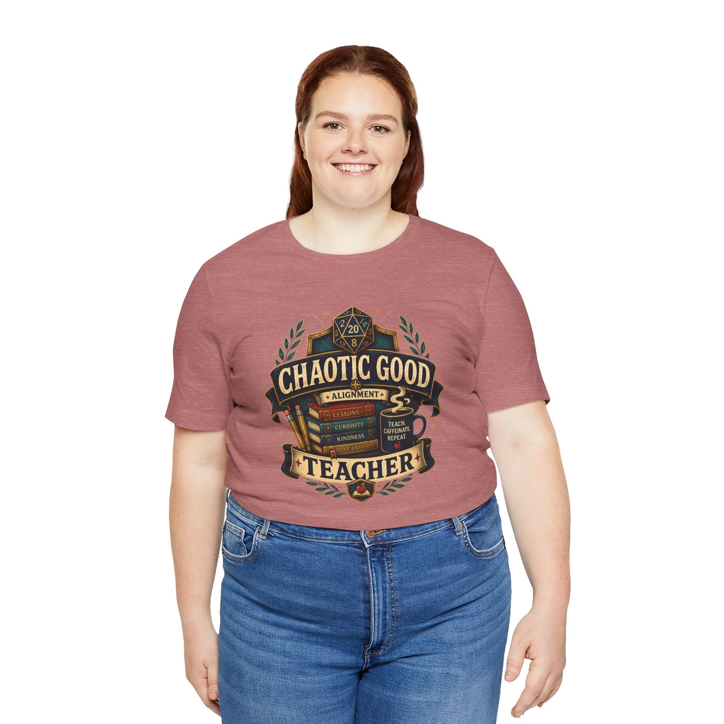 Chaotic Good Teacher T-Shirt – RPG Teacher Graphic Tee