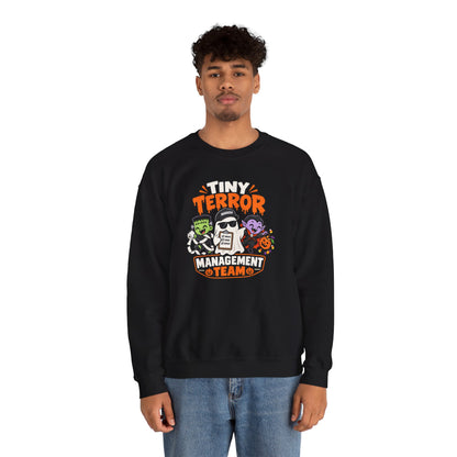 Tiny Terror Management Team Sweatshirt – Funny Halloween Parent Crewneck