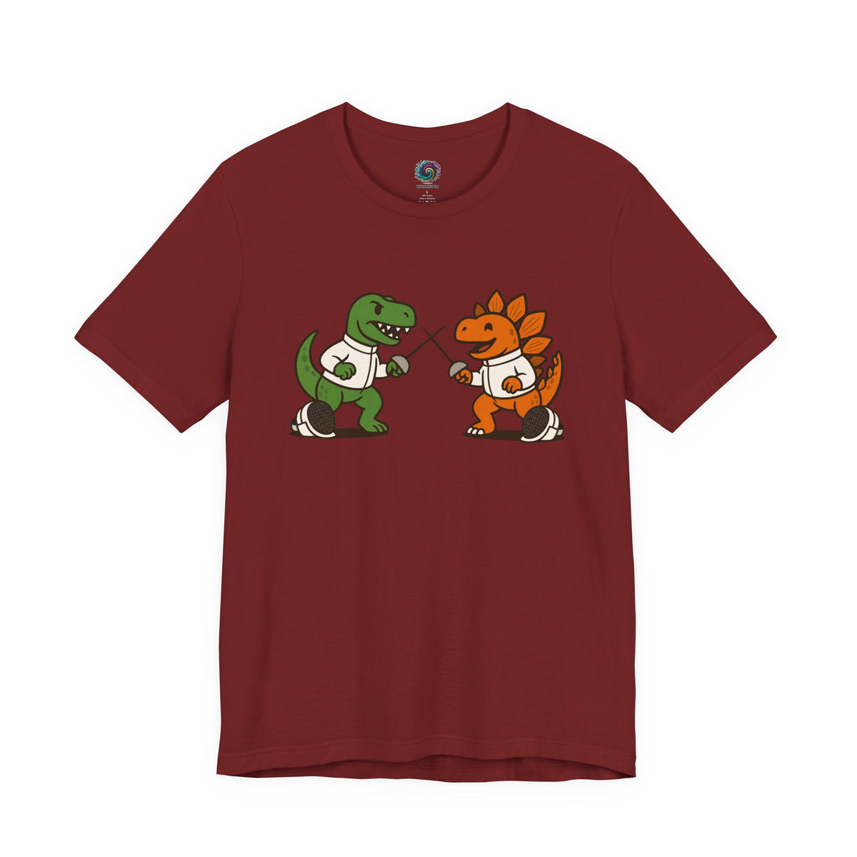 Dinosaur Fencing T-Shirt – T-Rex vs Stegosaurus Tee