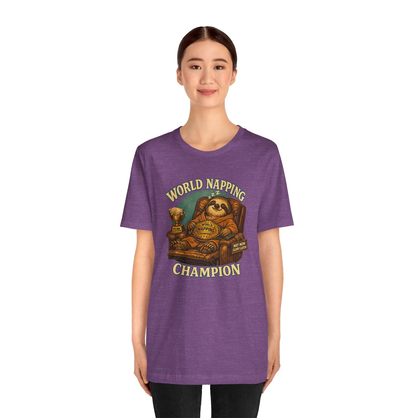 World Napping Champion T-Shirt – Funny Sloth Nap Tee