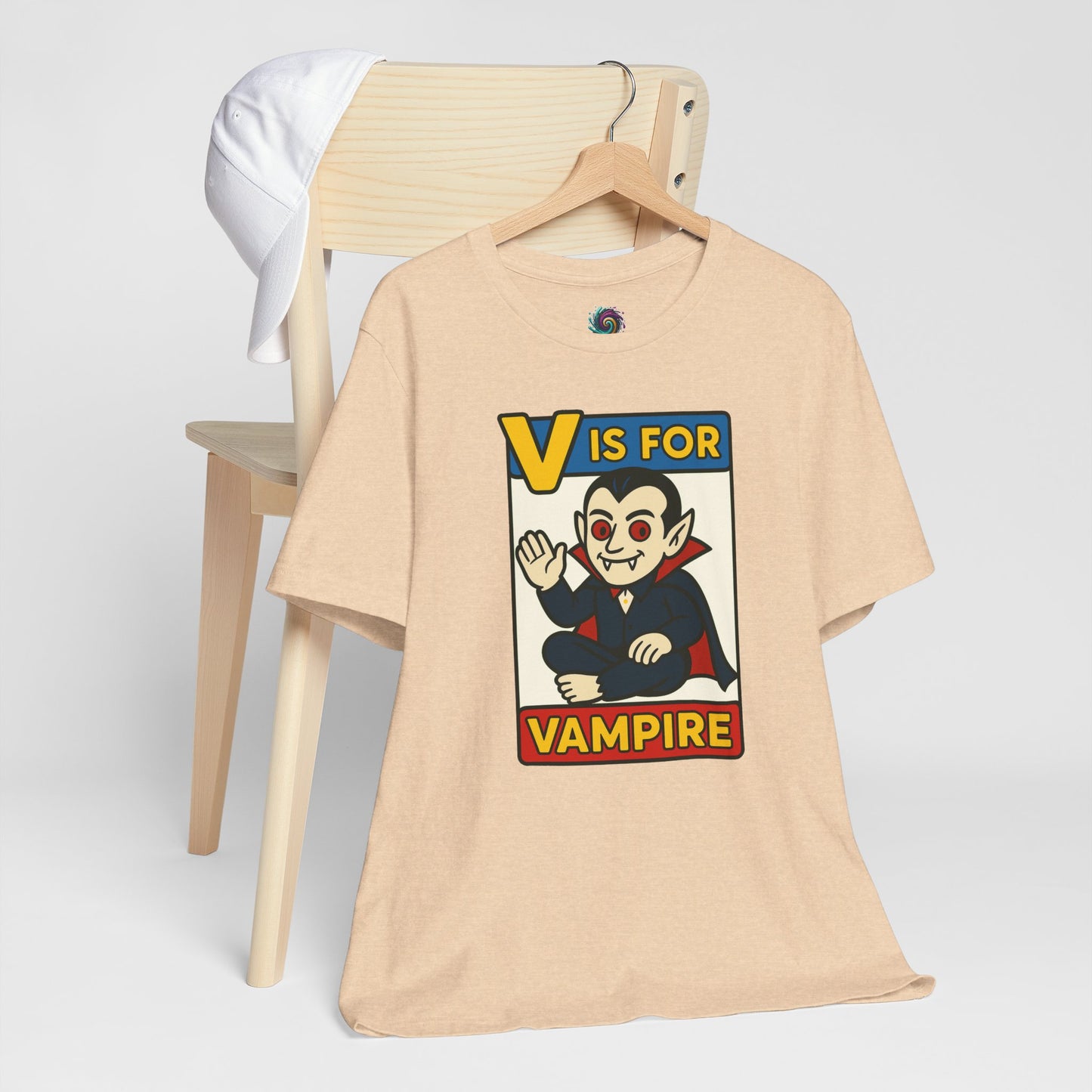 V is for Vampire T-Shirt – Funny Halloween Legend Alphabet Tee