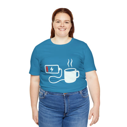Low Battery Need Coffee Tee – Funny Caffeine Graphic T-Shirt