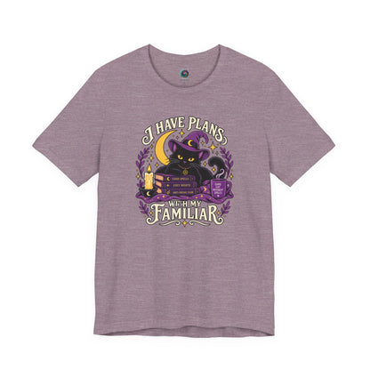 I Have Plans With My Familiar T-Shirt - Funny Witchy Introvert Cat Tee