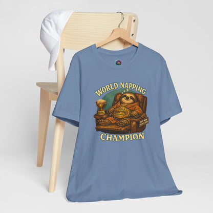 World Napping Champion T-Shirt – Funny Sloth Nap Tee