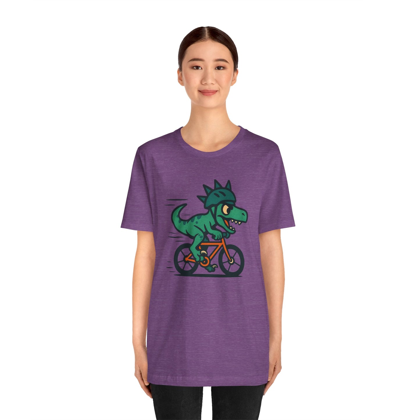 Velociraptor on a Bike T-Shirt – Funny Dino Velo Tee