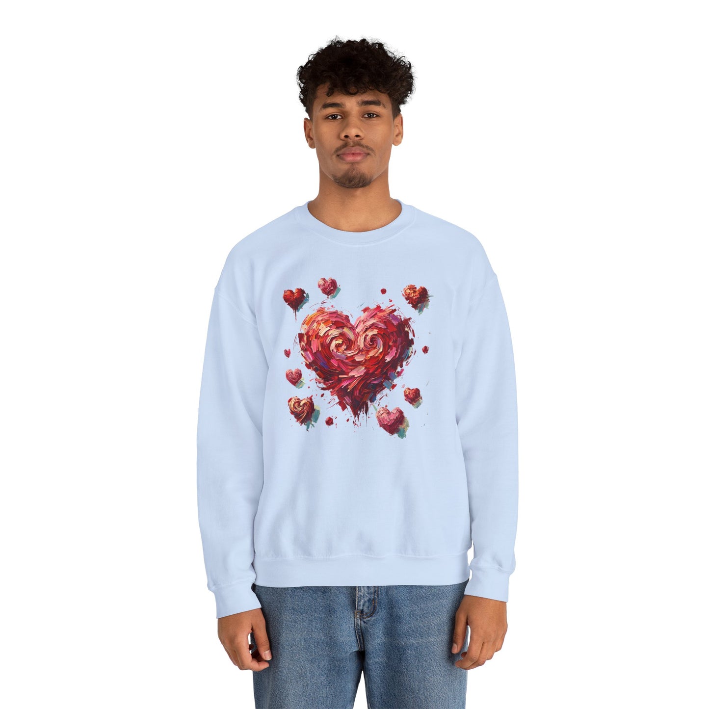 Impressionistic Heart Sweatshirt – Painterly Valentine's Day Art Pullover