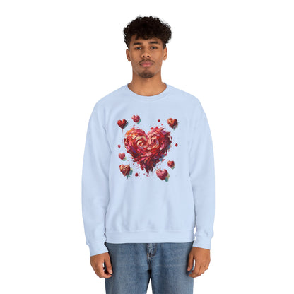 Impressionistic Heart Sweatshirt – Painterly Valentine's Day Art Pullover